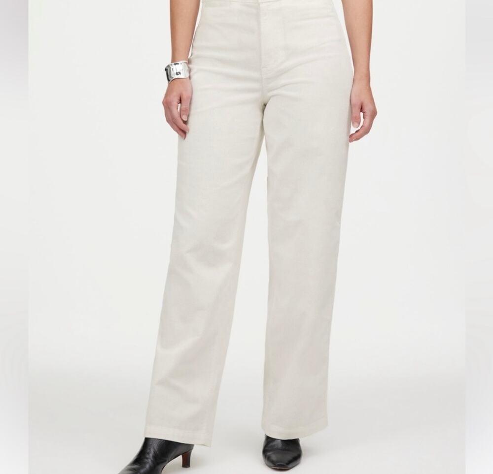 Madewell NEW Emmett Wide-Leg Corduroy White Pants Size 32